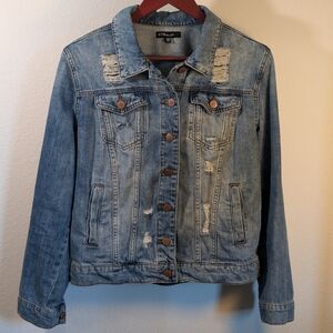 STS Blue Distressed Denim Trucker Jacket XS - Vintage Wash Deconstructed
